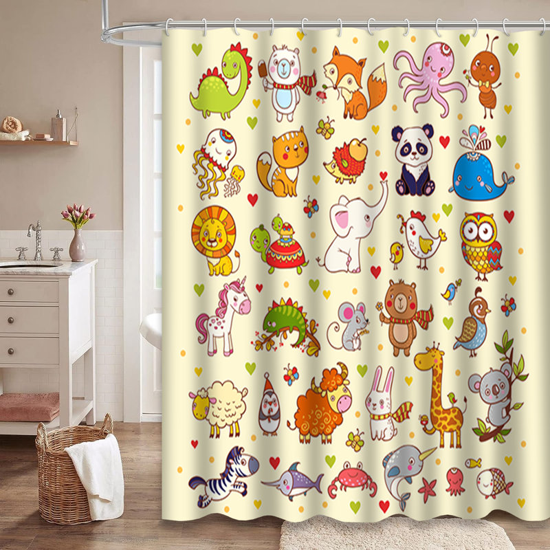 Rideau de douche avec 12 crochets, L 72 po x l 84 po