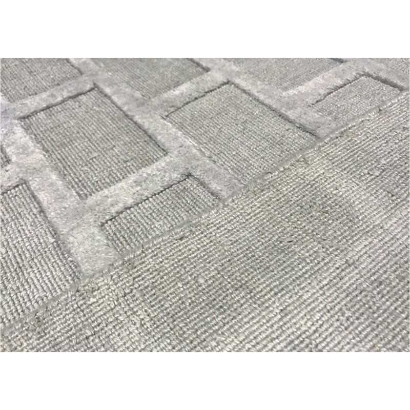 Cotton Geometric Area Rug in Gray