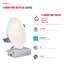 Luminaire encastré mince à DEL FireGuard 6 po 15 W, coupe-feu 2 heures, homologué UL263 IC, sans boîtier, 5 CCT 2700 K-5000 K sélectionnable, 1100 lm, IRC 90+, gradable, étanche, homologué ETL-124192938