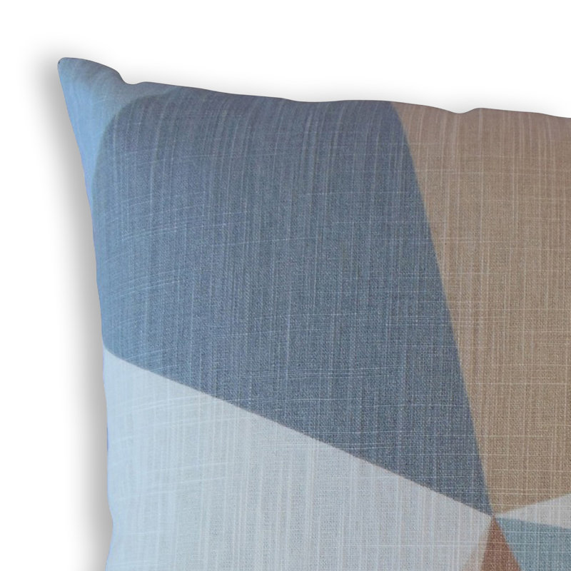 Coussin en coton Efrat, 18 po x 18 po, Coussin décoratif, Brun / Gris