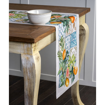 Maison d'Hermine  Agrume 100% Cotton Table Runner - Single Layer - 14.5" x 108"