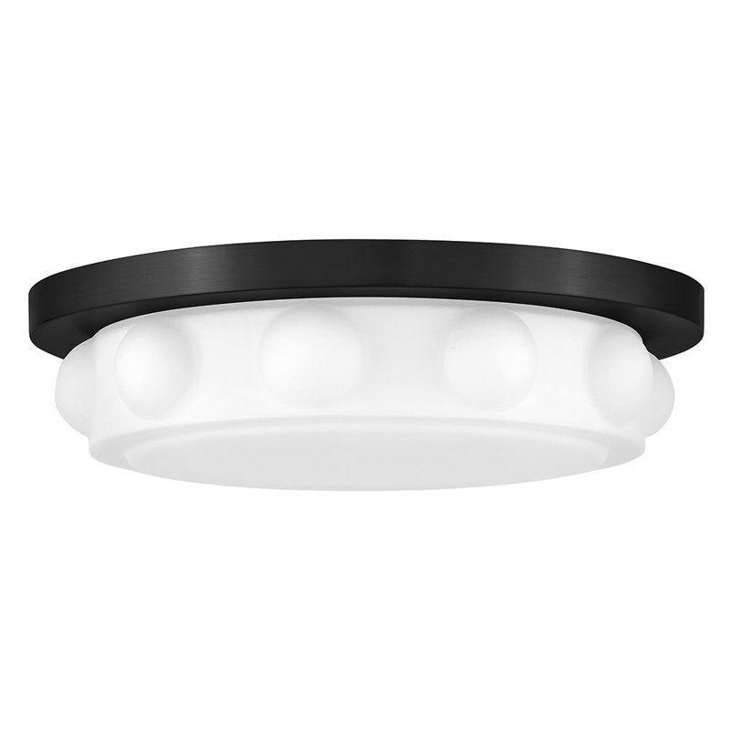 Plafonnier encastré Hinkley Zoey, Noir, H 3,5 po x l 14 po x P 14 po