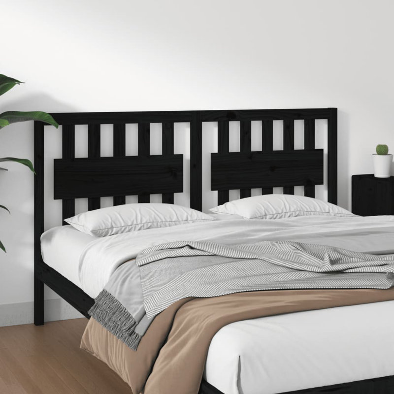 Messinger Solid Wood Headboard, 95.5 x 100 cm, Black