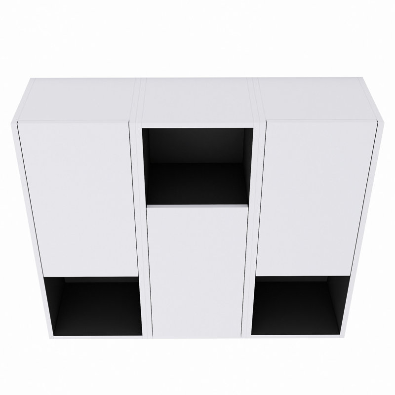Armoire de salle de bain latérale, portes à fermeture douce, conception à fixation flottante, Blanc