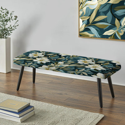 Banc rembourré floral noir Truong