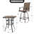 Patio PVC-coated polyester Bar Set of 5, Height Back Bar Stools and Faux Wood Tabletop