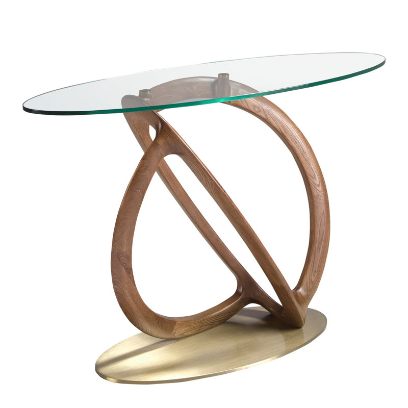 45cm Glass Top Console Table