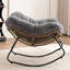 Chaise d'appoint berçante rembourrée Chenille-1979175383