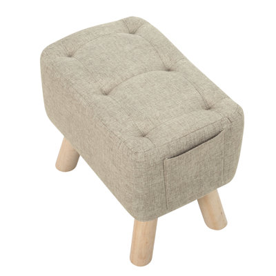 41 cm W Linen Tufted Rectangle Footstool with Storage