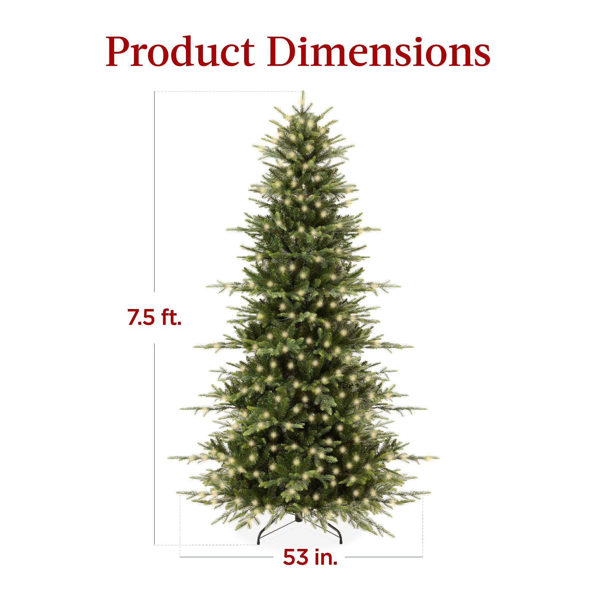 Pre-Lit Aspen Noble Fir Artificial Christmas Tree with LED Lights, 7.5'