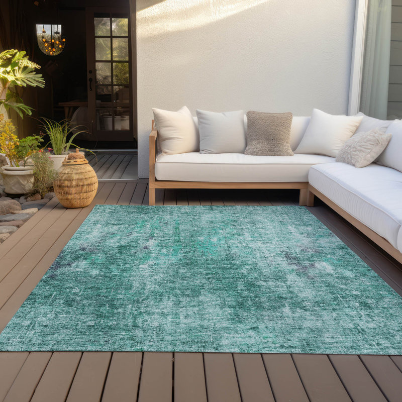 Washable Abstract Indoor / Outdoor Rug, Rectangle 5' x 7'6"
