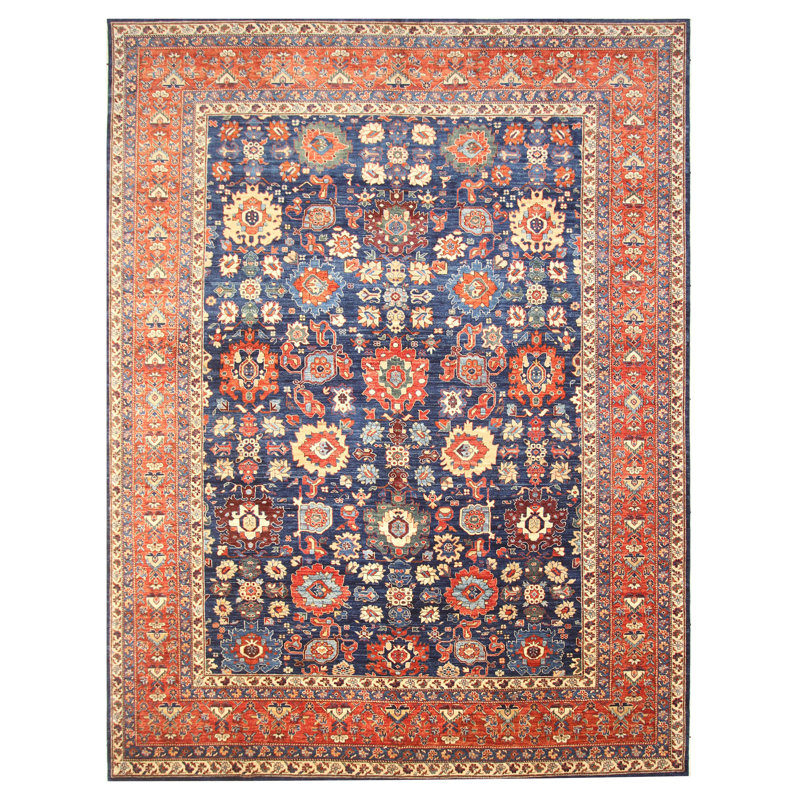 Tapis unique rouge / bleu / jaune 9 pi 10 po x 13 pi 6 po One-of-a-Kind