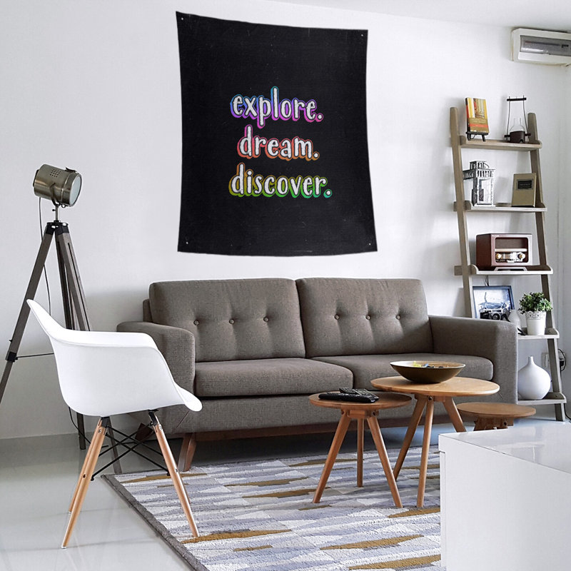Tapisserie tableau noir en polyester discover rêve, H 80 po x l 68 po, Arc-en-ciel