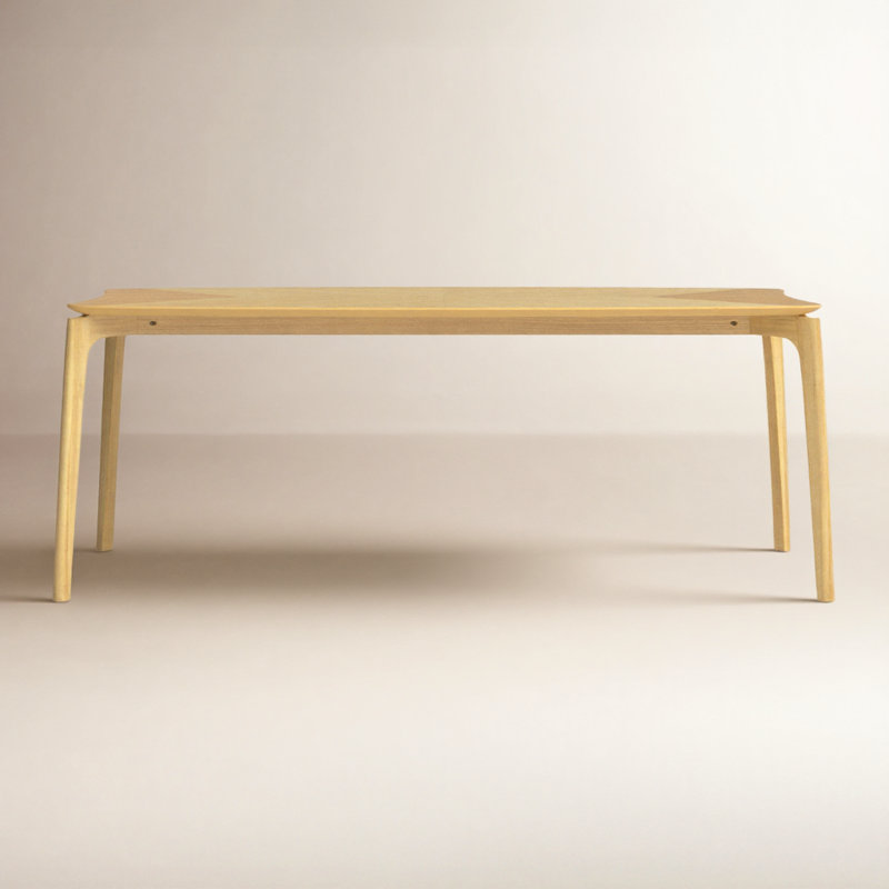 Jennings Solid Wood Base Dining Table, Natural Oak, 35.5" W x 78.75" L 