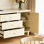 Simple Cream Style Solid Wood Sideboard-129157008