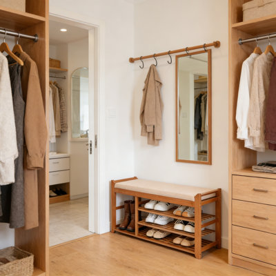 Versatile Cushioned Shoe Storage Bench