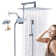 10 Inch All Metal Rainfall Shower Head with Handheld Combo, Push Button Switches