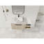 Meuble-lavabo moderne 42 po avec lavabo d'art en céramique, dalle de pierre blanche et petites tablettes de rangement, porte à fermeture douce-629131132