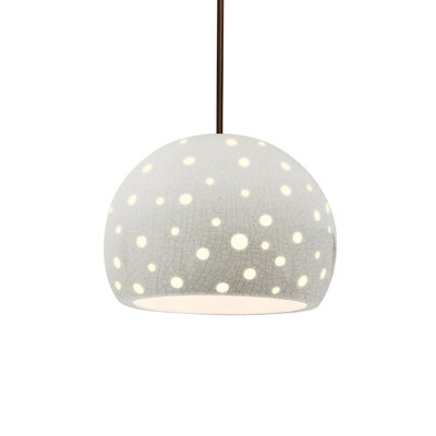 Luminaire suspendu 1 lumière Dimartino - Rosé brillant - Nickel brossé - l 12,25 po x H 9,25 po - DEL dédiée - Tige rigide