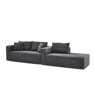 105" Sectional Couches for Living Room Cloud Couch Sofa with L-Shape Upholstered Boneless Couchs Modern Modular Sectional Couch with Chaise