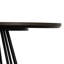 Oak Round Solid Wood Top Metal Base Dining Table
