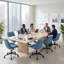 Fauteuil de bureau pivotant sans accoudoirs en similicuir rembourré et imperméable-938714780