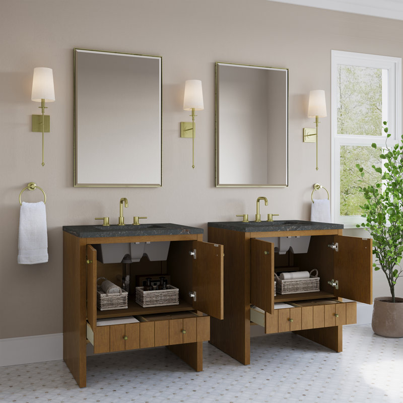 Hudson 30" W Single Vanity, Parisien Bleu Silestone, 8" Widespread
