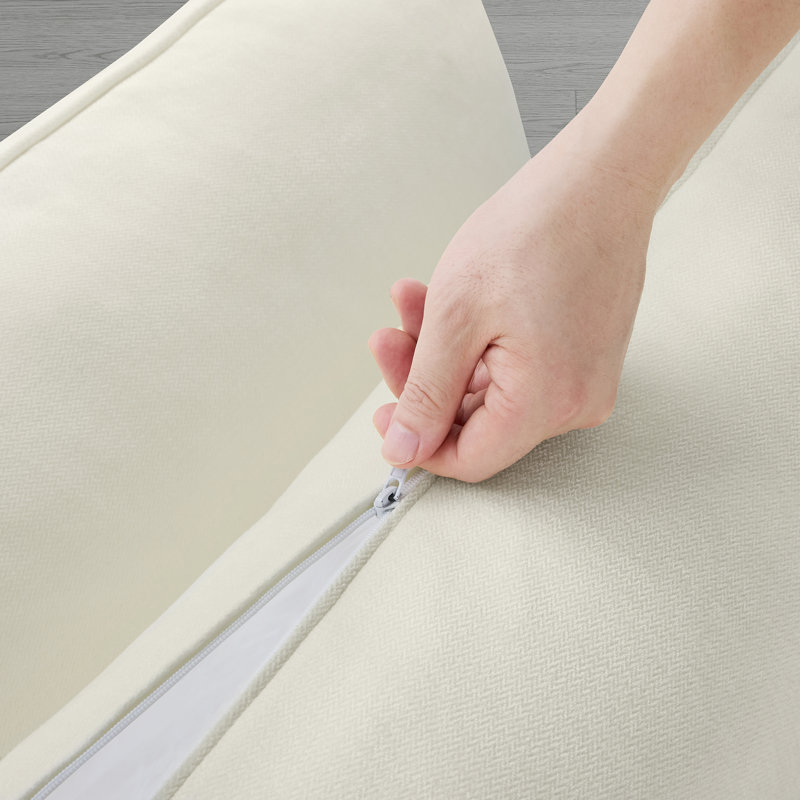 Canapé modulaire rembourré modulaire souple avec repose-pieds de 112 po de largeur 112 po, Polyester de lin