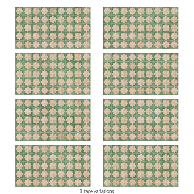 Tetuan Astre 12-1/8 In. X 21-7/8 In. Porcelain Wall Tile, Brown/Green