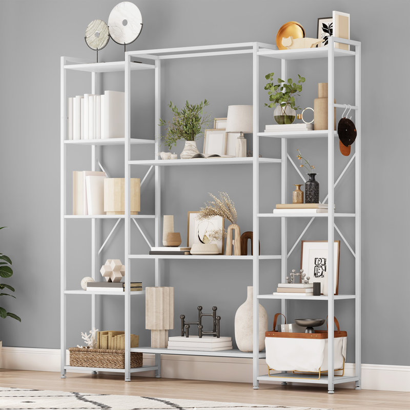 160cm W Metal Standard Bookcase, White