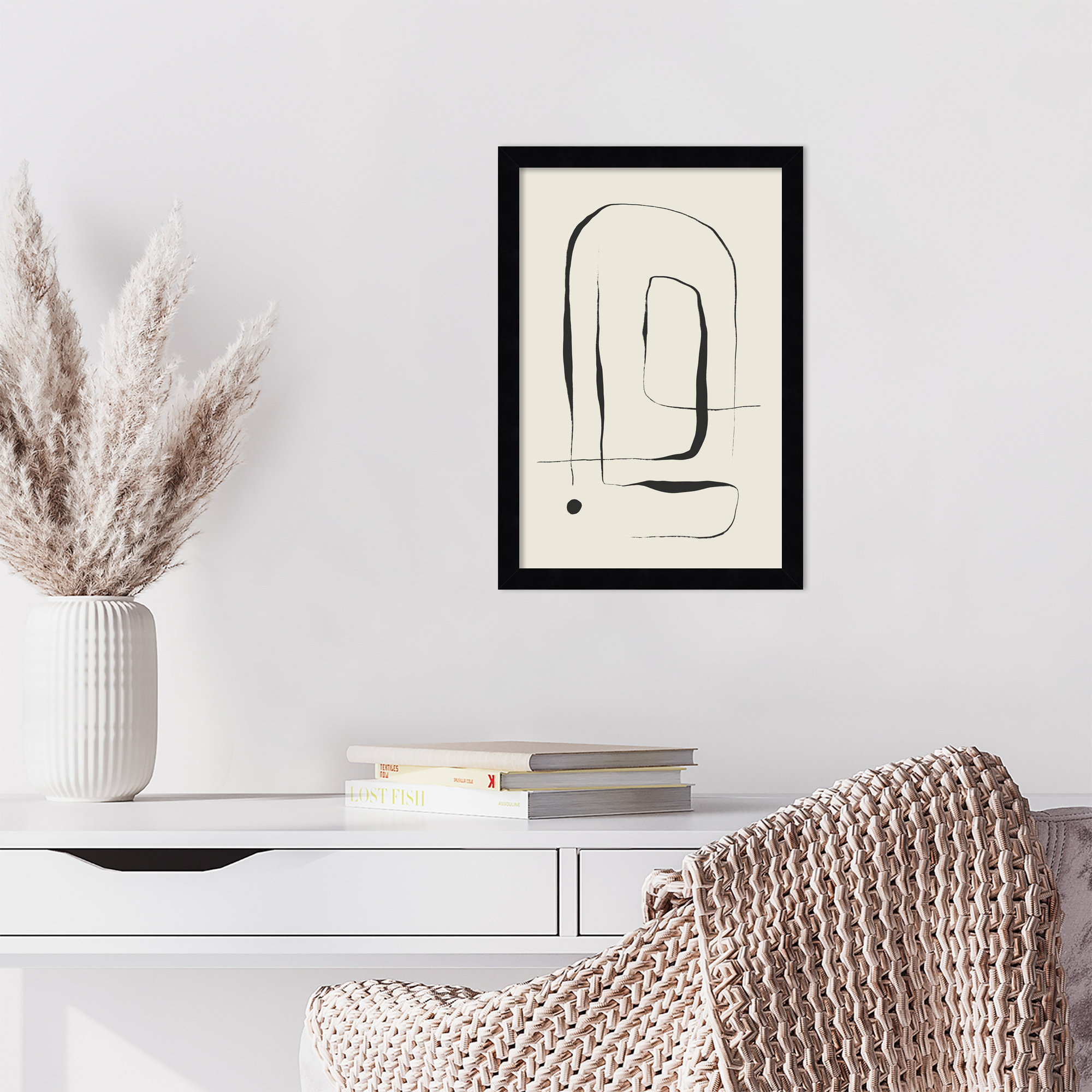 The Point No 2 by Treechild  Wood Framed Wall Art Print, 17" H x 12" W, Black