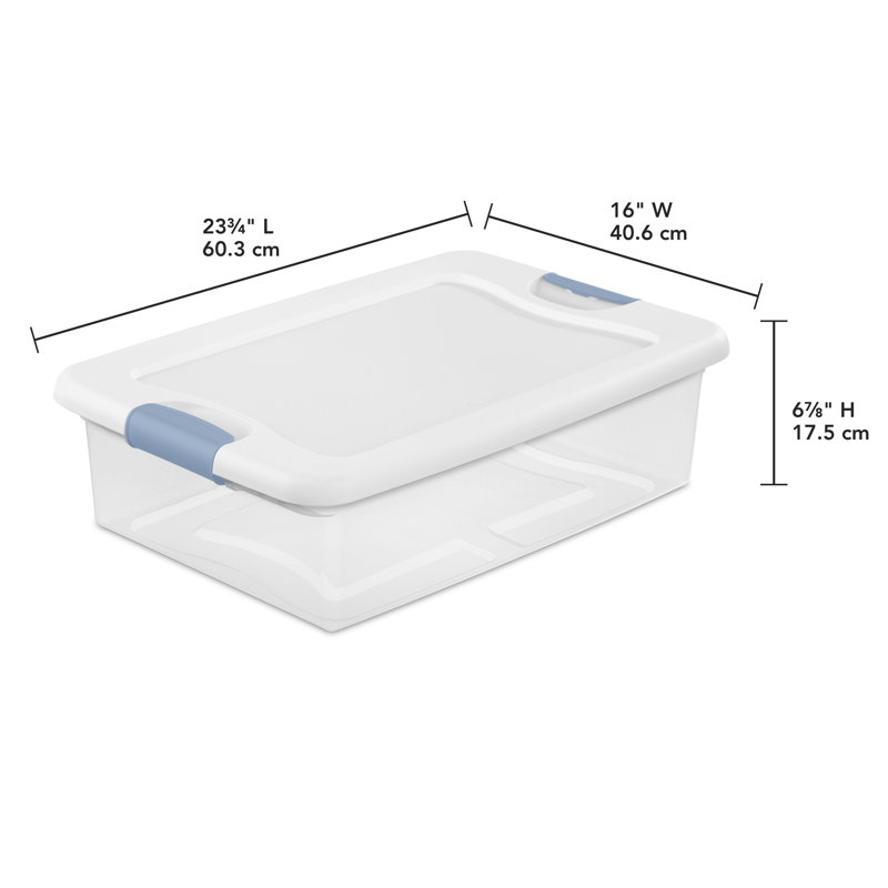 Sterilite Plastic Clear Stackable Latching Storage Box Container