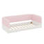 Lit de plancher de style Montessori avec tête de lit tapissier, accoudoirs et côtés protecteurs,-130182313