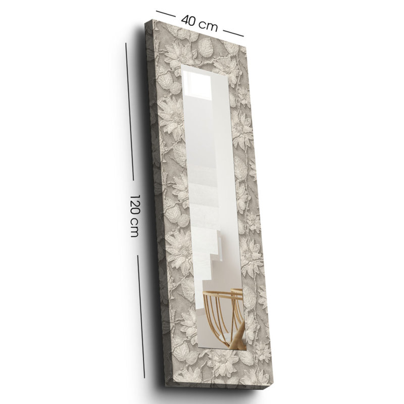 Élégant miroir décoratif avec cadre en bois, 15,7 x 47,2 pouces | 100% toile sur panneau de fibres à densité moyenne, épaisseur: 0,12 pouce | Taille réelle du miroir: 7,9 po x 39,4 po | Décoration murale élégante pour le salon, la chambre à coucher et le vestibule