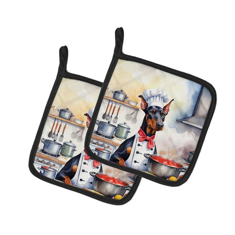 Ensemble de poignées en polyester Caroline's Treasures The Dog Chef