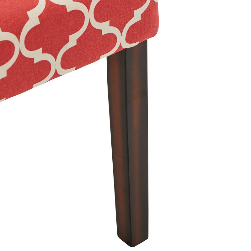 Chaise rembourrée en bois massif Lancaster, Rouge samba