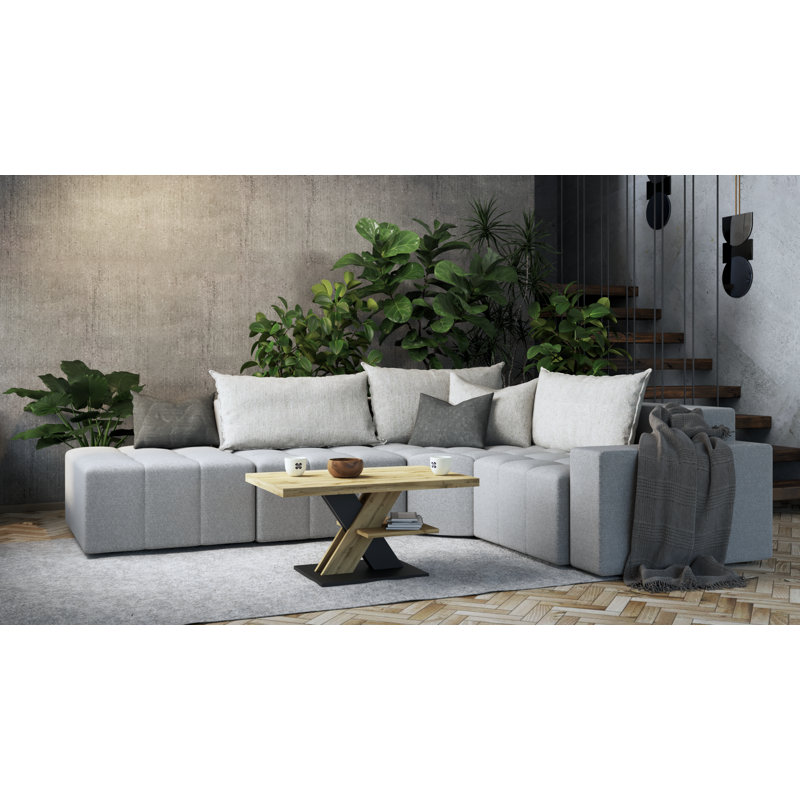 Appollonia Cross Legs Coffee Table with Storage