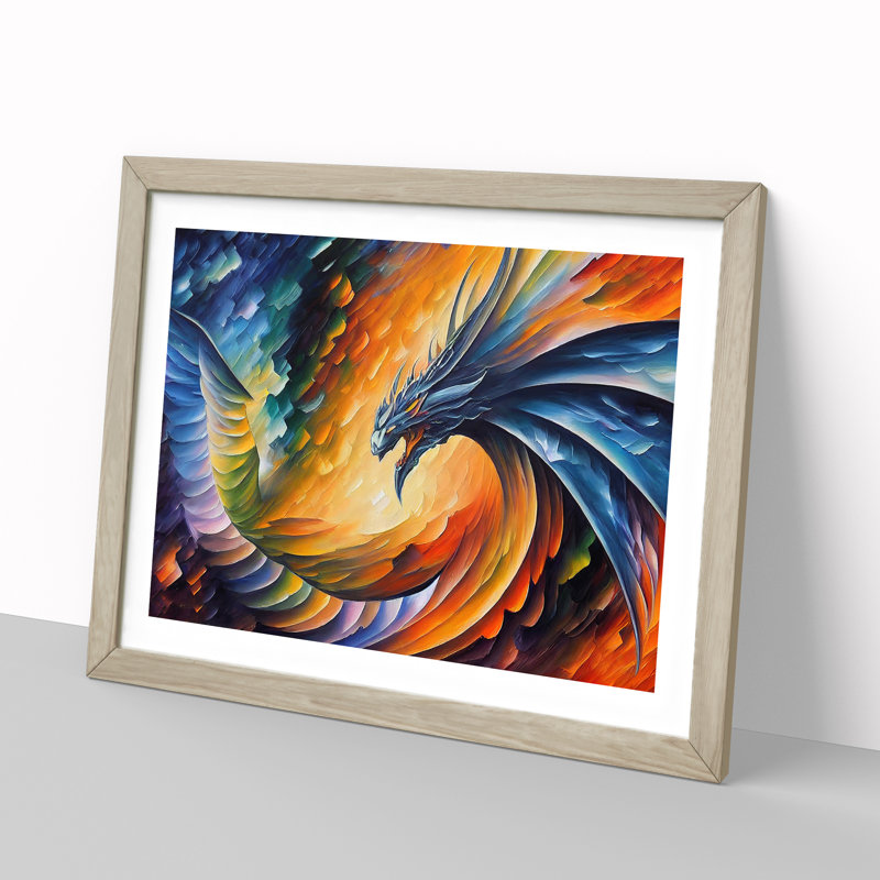 XH1022-2772X Dragon Art Vol.2 - Single Picture Frame Print, Oak Framed, 34cm H x 46cm W x 2cm D