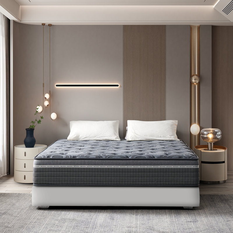 Sinegal 12'' Medium Hybrid Mattresses with Cooling Gel Memory Foam and Pocket Springs Mattress in a Box, Twin