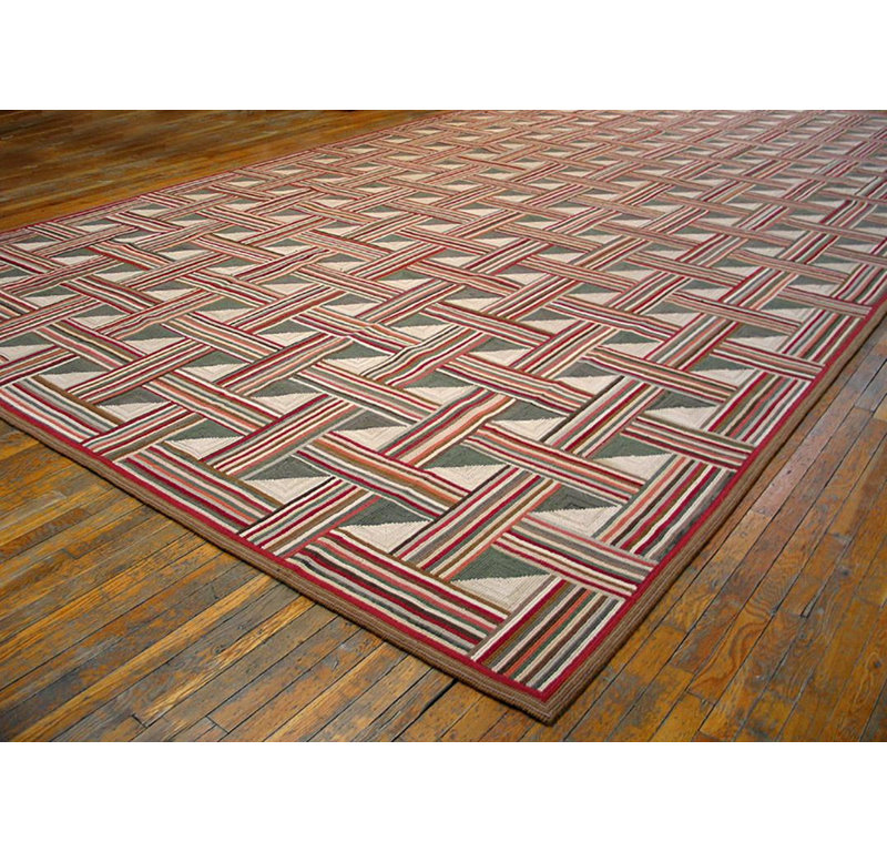 Tapis contemporain crocheté en coton Super-Unusual