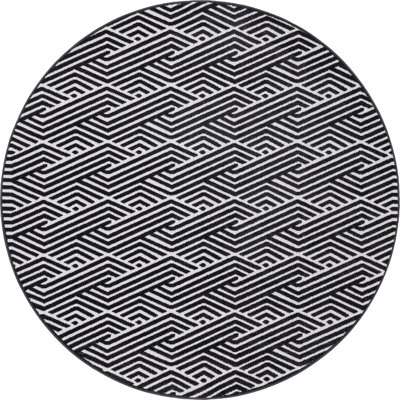 Geometric Black Indoor/Outdoor Area Rug