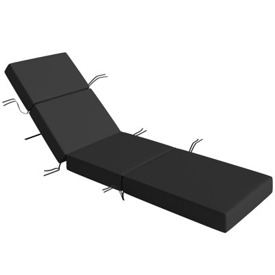 Chaise Lounge Cushion, 4" Thick Outdoor Lounge Chair Cushion with Non-Slip Ties, Waterproof and Fade Resistant Lounger Replacement for Patio, 21" x 72 ", Gray