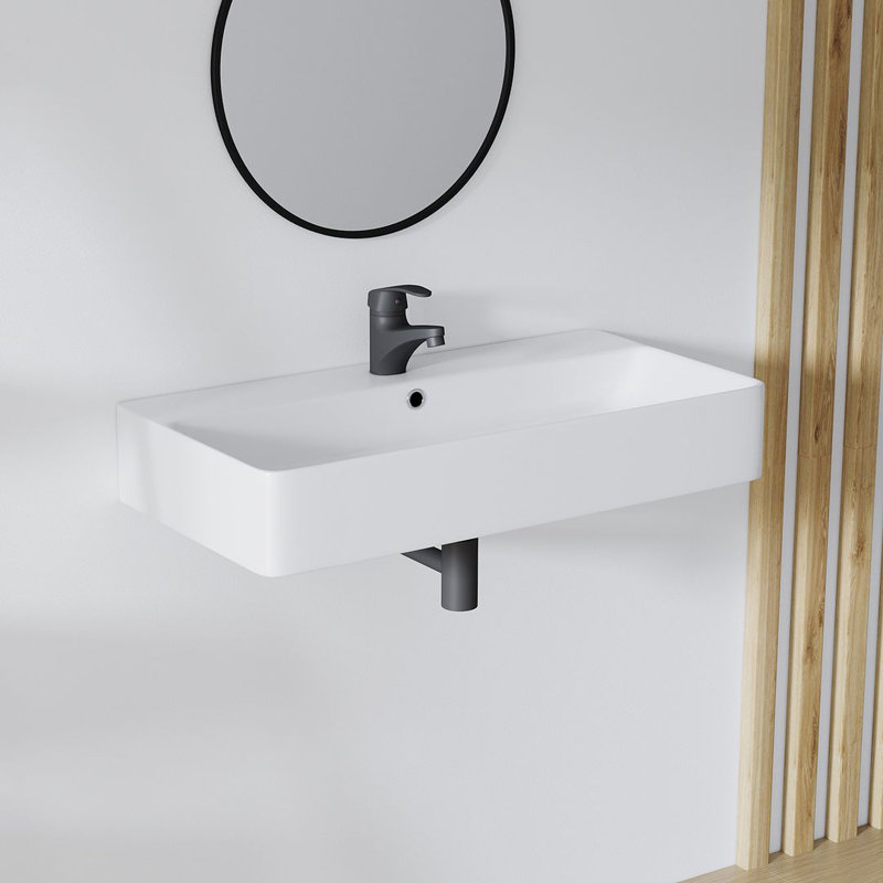 Turner 32“ W x 16.5" D Vitreous China Rectangular Wall Mount/Vessel Bathroom Sink with Overflow