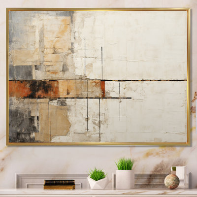 Abstrait collage brun beige sur route III - Collages abstraits, impression sur toile