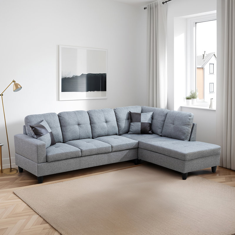 Milovanka 103.5'' Velvet Square Arms Sofa, Gray Velvet