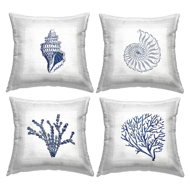 Ensemble de coussins 4 pièces Aquatic Sea Life Shells