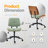 PU Trapezoid Curved Back Swivel Office Chair-937746455
