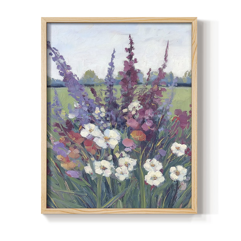 Reproduction encadrée FLORAL Series DCXLI - bois massif, H 21 po x l 17 po