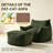 Boneless Memory Foam Choudhury With Backrest & Footstool — Filled With Fine Microfiber, This Bean Bag-style Sofa Features A Spacious Design, Perfect For Reading, Entertainment, Or Relaxation.-1389866027