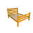 Orange Solid Wood Queen Bed Frame